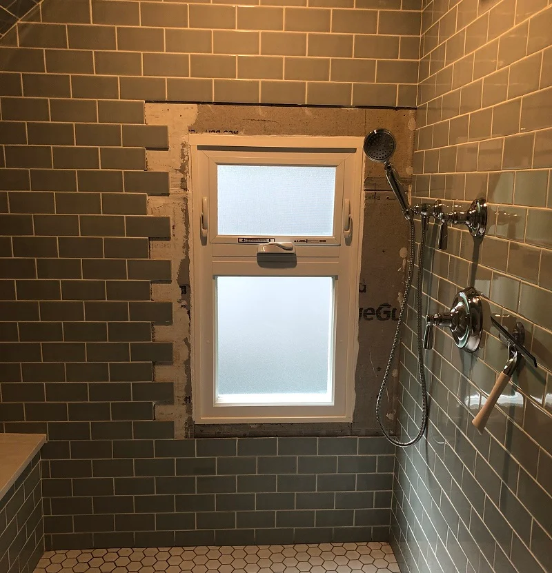 This window has tempered glass because it's in a shower